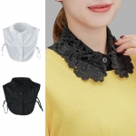 플라워 레이스 넥카라 페이크 셔츠