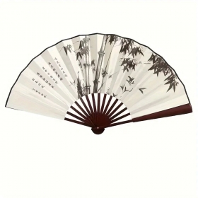 수묵화 접이식 60cm 대형 고급 실크 전통 부채