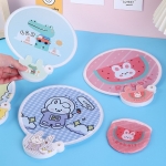 휴대용 원터치 접이식 캐릭터 부채