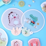 휴대용 원터치 접이식 캐릭터 부채