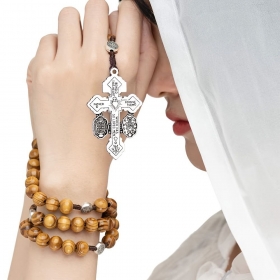 천주교 스틸 합금 십자가 묵주