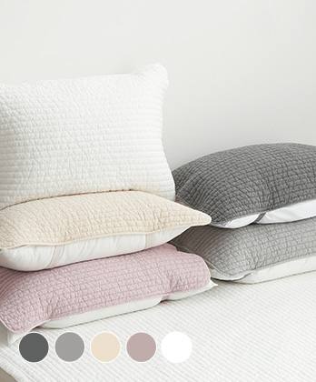 내추럴 순면 피그먼트 공감 밴딩 베개커버 (5colors)