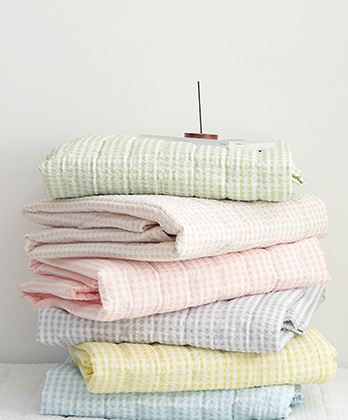 프리미엄시어서커 썸머캔디 여름 고정밴딩 누빔침대패드 (6colors)