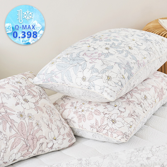 썸머플라워 시원한 접촉냉감 여름 누빔베개커버 (2colors)