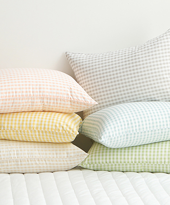 폼폼체크 항균 누빔베개커버 (6colors)