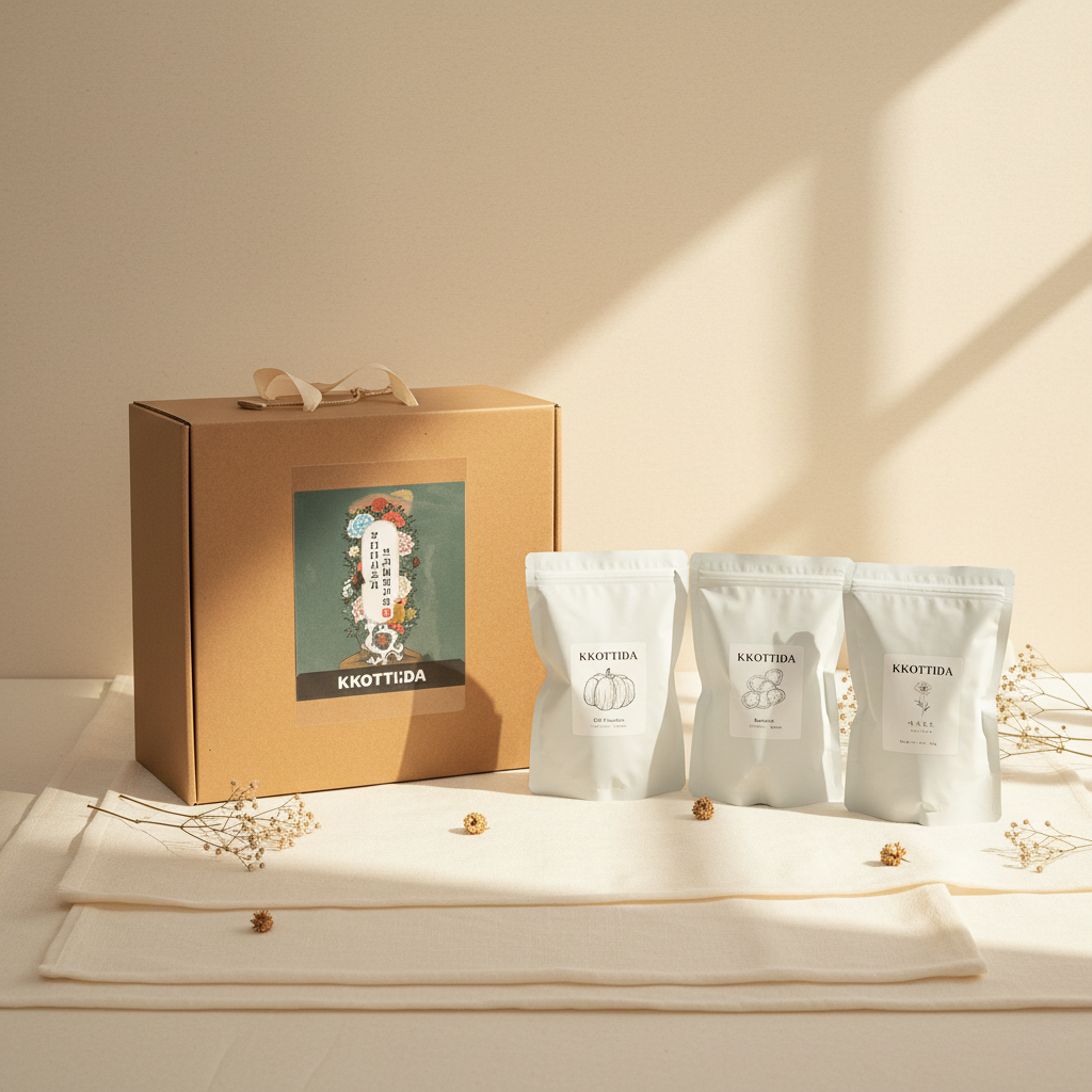 꽃티다 침출차 선물세트 (국산 호박+우엉+메리골드)