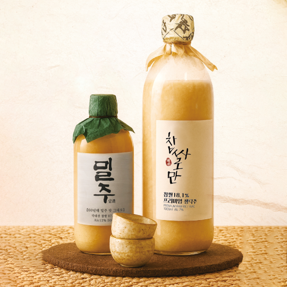 해야 전통주 밀주 500ml x 2개입 , 찹살로만 1L x 2개입