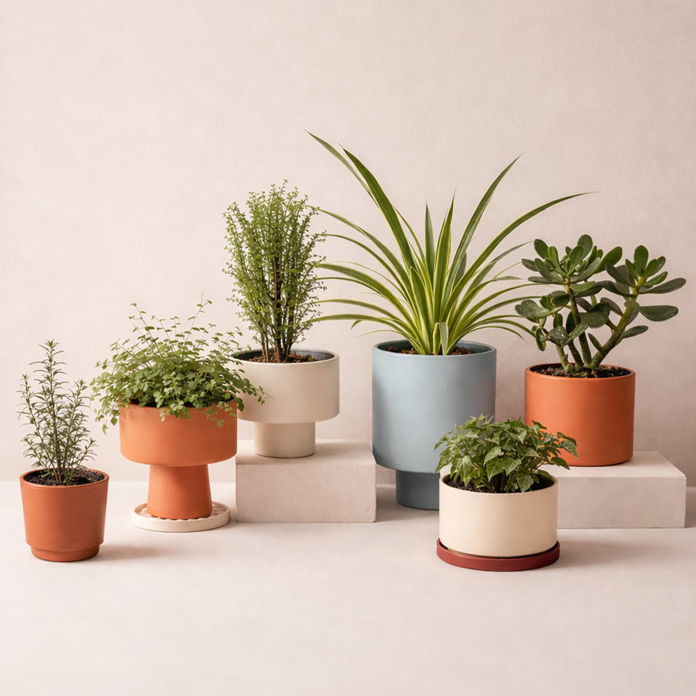 이안뜰 반려식물 접란, 아이비, 로즈마리, 율마허브, 트리안, 염좌다육 6종 (10cm, 15cm 선택가능)