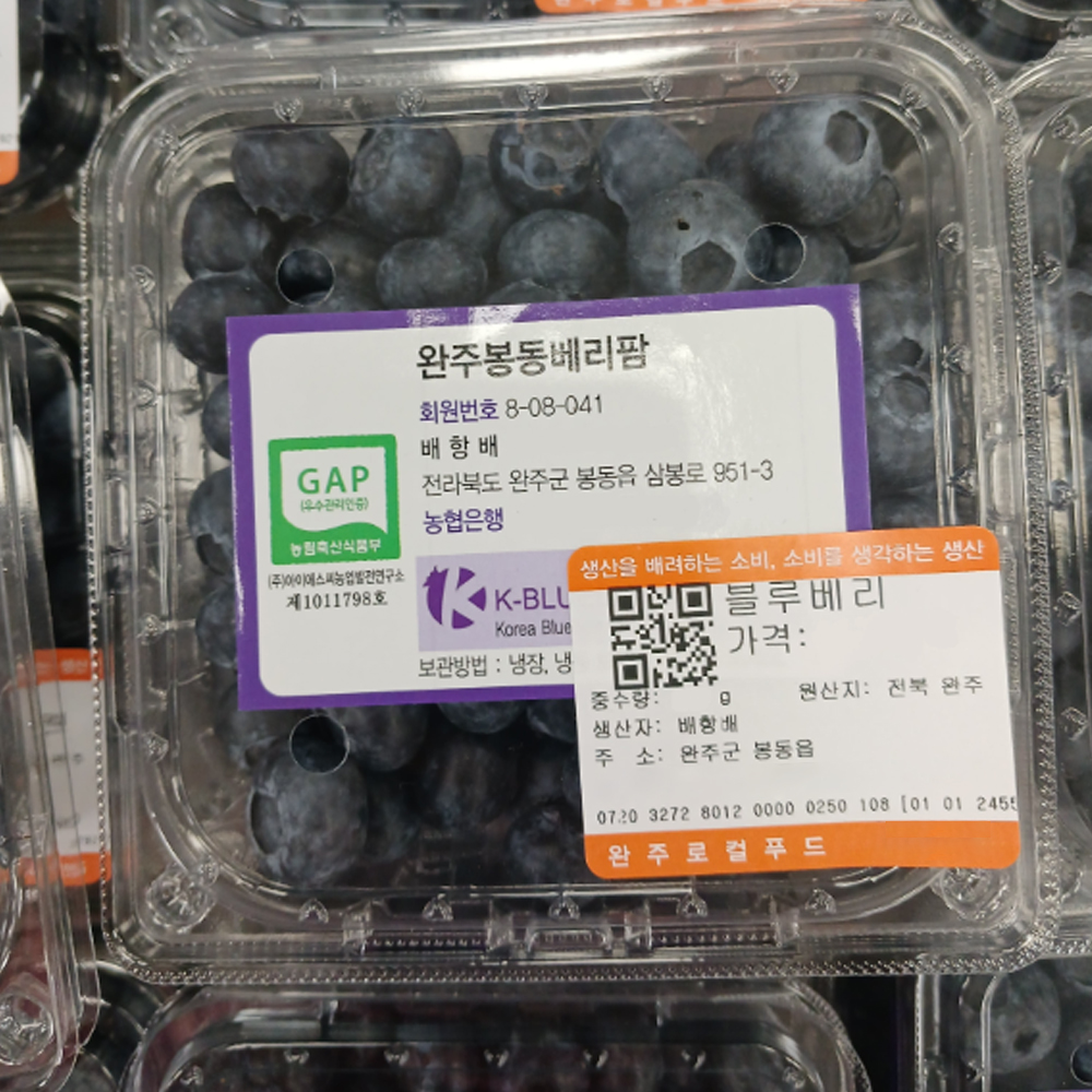 [완주봉동베리팜]완주로컬푸드 블루베리500g