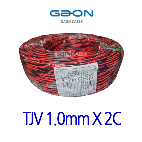 TJV 1.0mm x 2c (적/흑) 300m [가온전선 PVC절연 통신 점퍼선 통신기기 단자간 배선용]