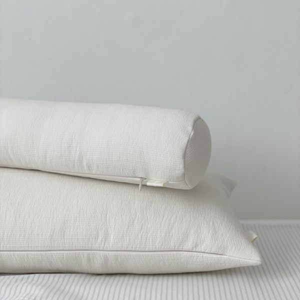 기다란 쿠션 / 잔누빔, 크림(내추럴)