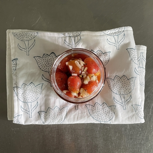 푸른 꽃 테이블 매트 / 두 가지 크기