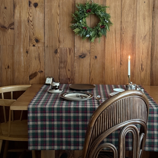 [holiday 10% off / 12.8(월)11:00-9(화)] 크리스마스 체크 테이블보 / 그린 체크