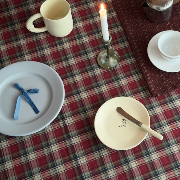 [holiday 10% off / 12.8(월)11:00-9(화)] 크리스마스 체크 테이블보 / 레드 체크