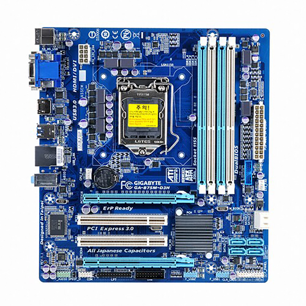 GIGABYTE GA-B75M-D3H M-ATX 1151 소켓 2세대 3세대 메인보드 백패널 포함