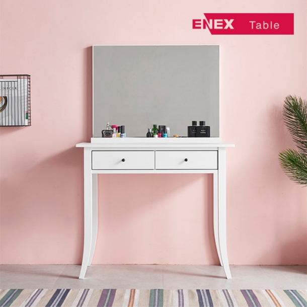 클로에900 원목다리 화장대 + 800 선반거울