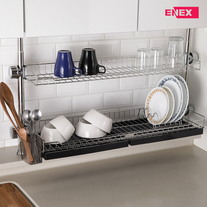 기둥식 2단선반 800 블랙