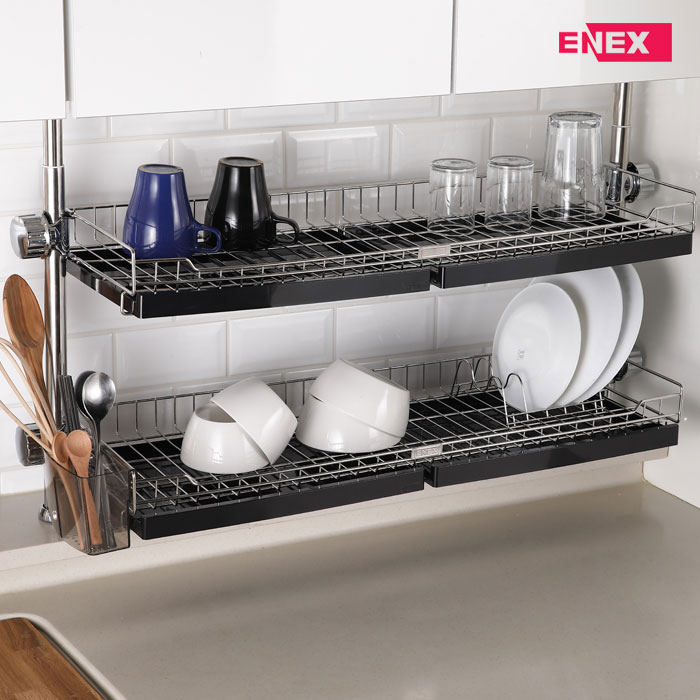 로얄 기둥식 2단 식기건조대 800 블랙