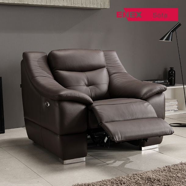 프리미엄 에딘 천연면피가죽 전동 리클라이너 소파(1인용)