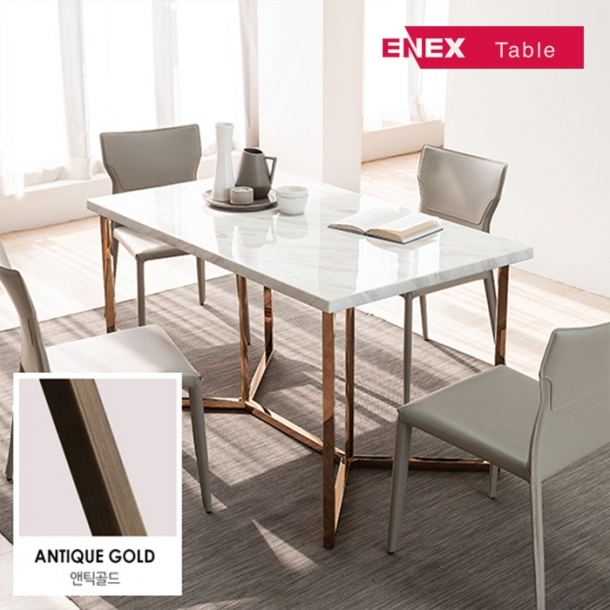 킨트 4인용 대리석식탁(앤틱골드/의자제외)