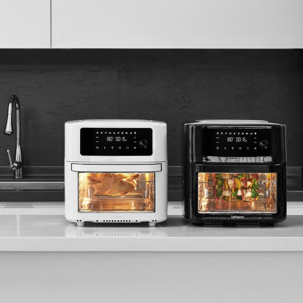 로헨 대용량 스텐 에어프라이어 오븐 16L (화이트/블랙)