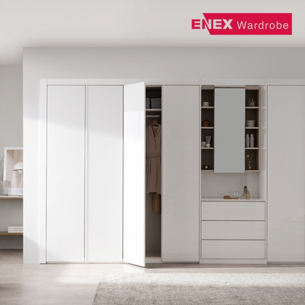 살롱 화장대형 붙박이장 210+80cm (실속형)