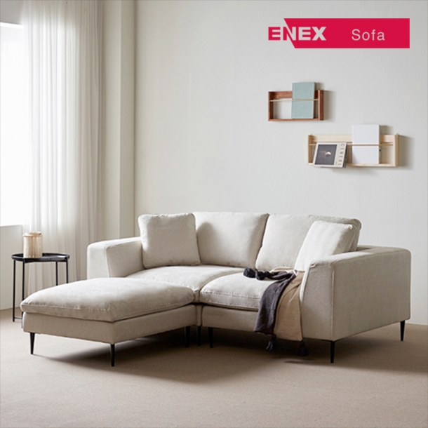 블랑 커버링 3인용 패브릭소파+오토만[착불]