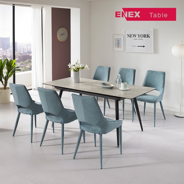 파블로 익스텐션 세라믹 6인 식탁세트(의자6개)