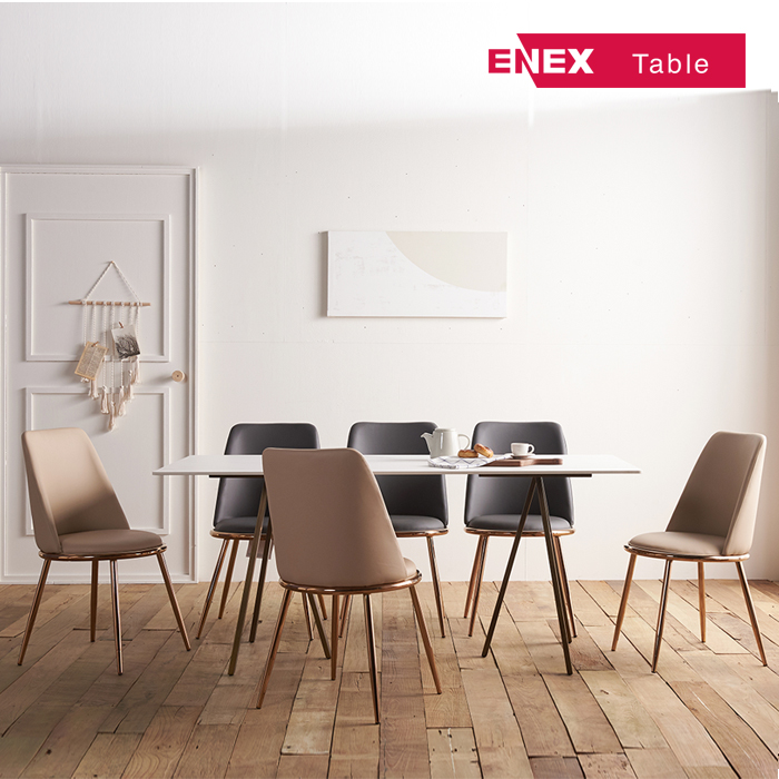 [특별할인] NEW 샤론 6인용 통세라믹식탁 (앤틱골드/의자제외)