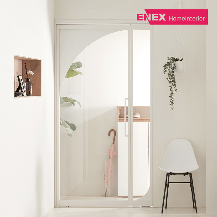 하이 모던 아치형 반자동 스윙 중문