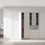 살롱 화장대형 붙박이장-240cm+80cm (실속형)