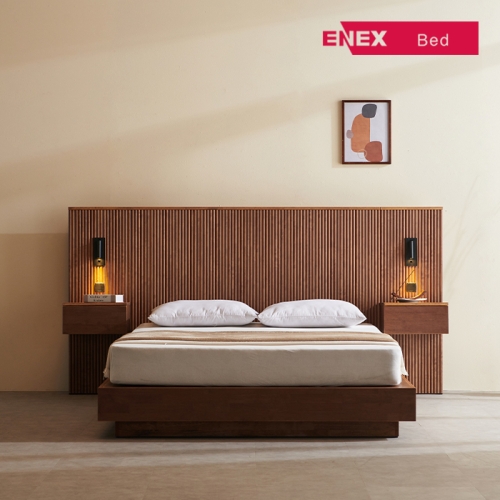 알레 LED 호텔형 템바보드 원목침대 Q