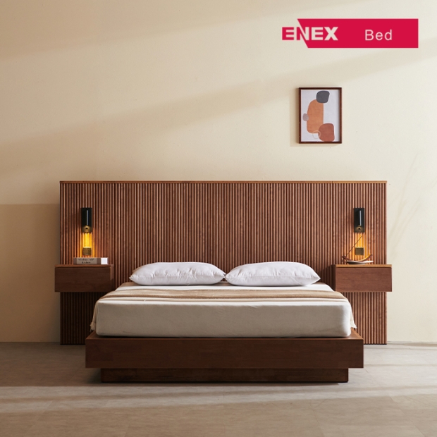 알레 LED 호텔형 템바보드 원목침대 Q