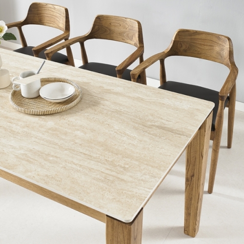 자밀라 아트세라믹 원목 6인 벤치 식탁세트