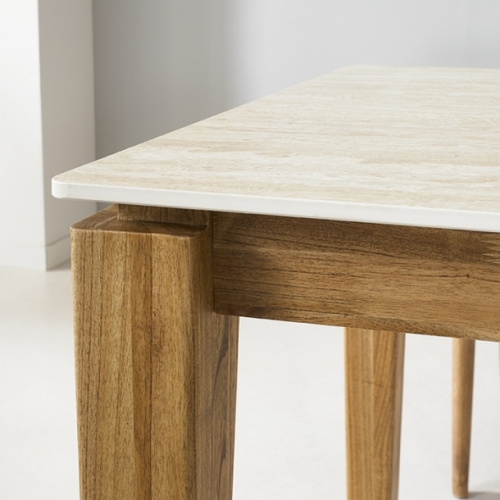 자밀라 아트세라믹 원목 6인 벤치 식탁세트