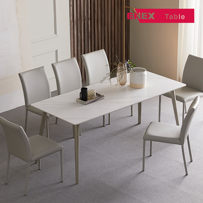 라운지 통세라믹 식탁 6인세트(의자포함)