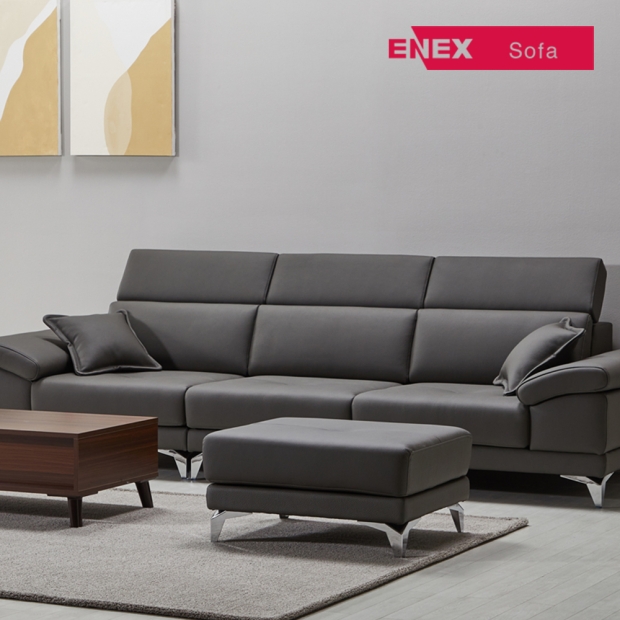 도노 슈렁큰 천연면피 통가죽 4인 소파