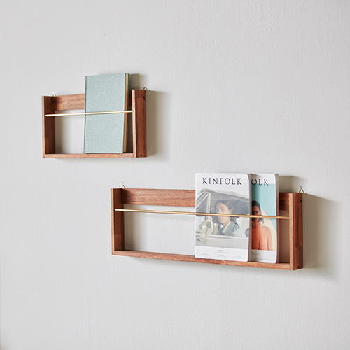 우디 원목 매거진랙 벽선반 잡지꽂이(멀바우)