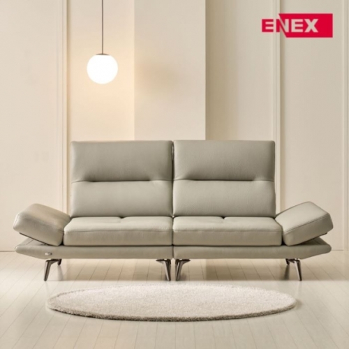 미유 슈렁큰 통가죽 스윙 3인 소파 (스툴 별도)