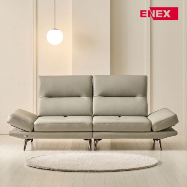 미유 슈렁큰 통가죽 스윙 3인 소파 (스툴 별도)