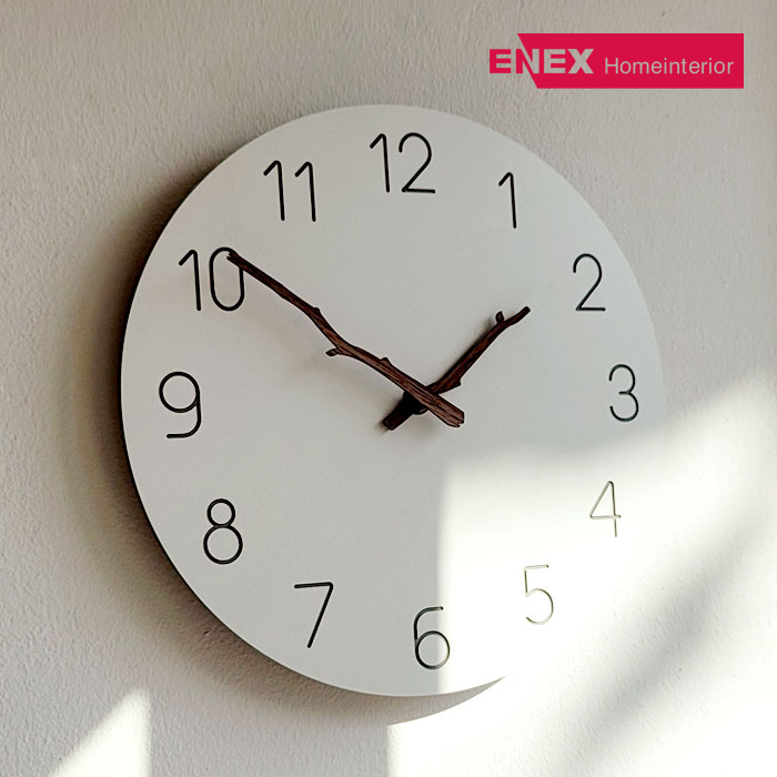 트위그 나뭇잎 데코 무소음 벽시계