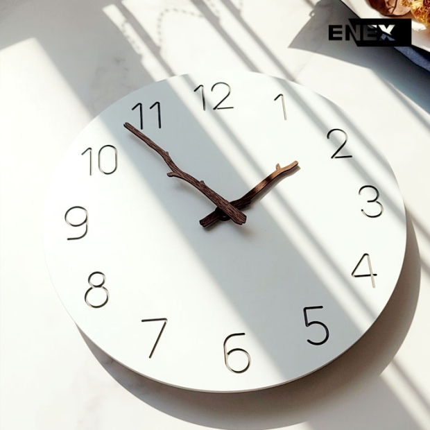 트위그 나뭇잎 데코 무소음 벽시계