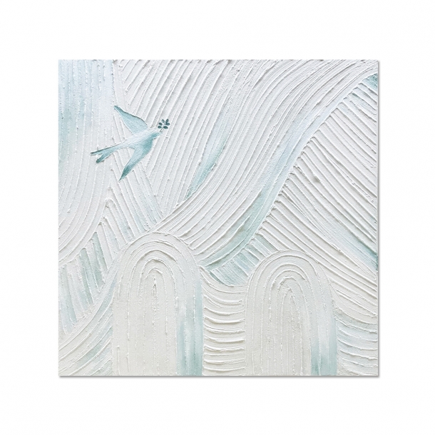 트리빌리지 큰 행운의 파랑새 감성 실내 인테리어 유화 그림액자