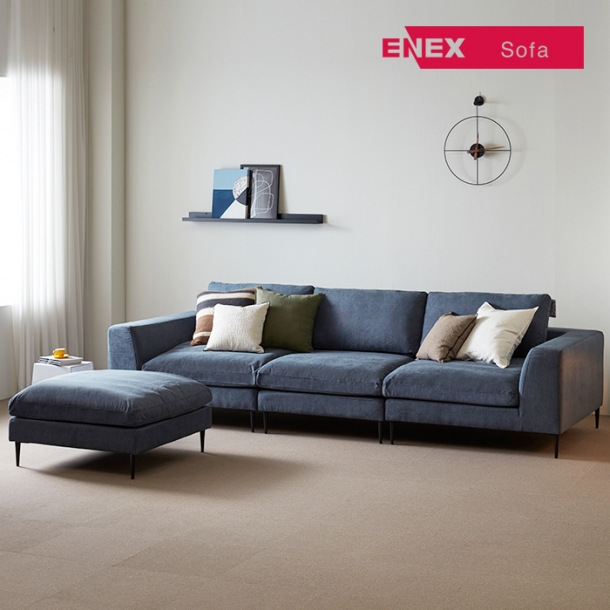 [ES] 블랑 블루 커버링 4인용 패브릭소파