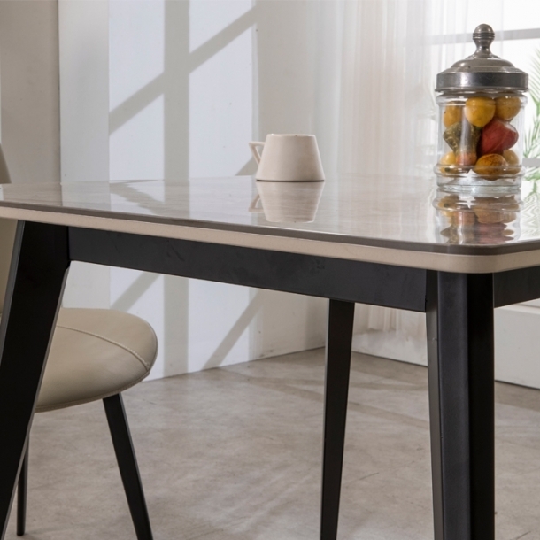 New 르메종 18T 엣지양면 세라믹 4인 식탁 1250 + 1번의자(4개)