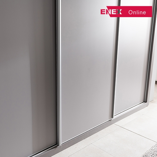 시그니처 그레이 무광 슬라이딩 장롱-240cm (3도어)