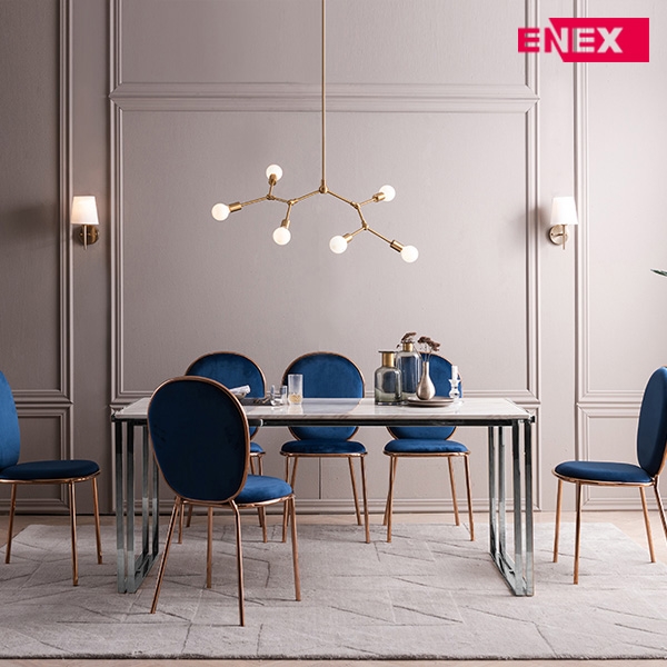 [특별할인] 더스퀘어 6인용 이태리세라믹식탁(실버스텐/의자제외)