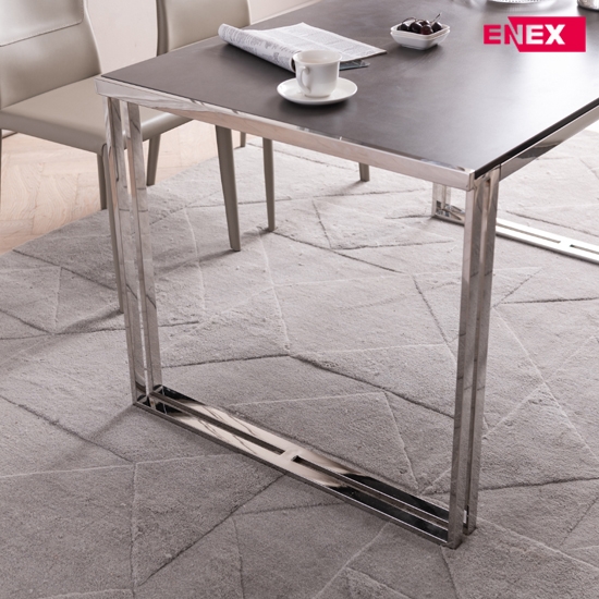 [특별할인] 더스퀘어 4인용 이태리세라믹식탁(실버스텐/의자제외)