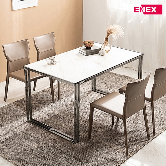 [특별할인] 더스퀘어 4인용 이태리세라믹식탁(실버스텐/의자제외)