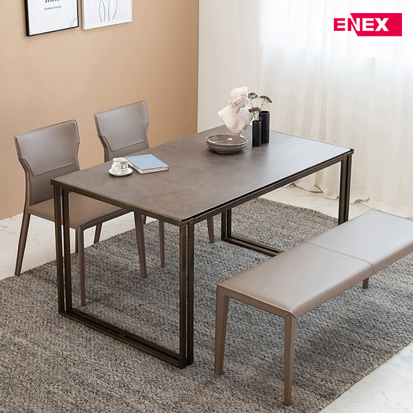 [특별할인] 더스퀘어 4인용 이태리세라믹식탁(앤틱골드/의자제외)